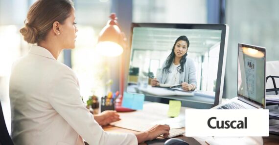 Two women having one on one online video conference