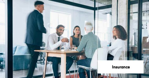 Team of insurance professionals having a meeting