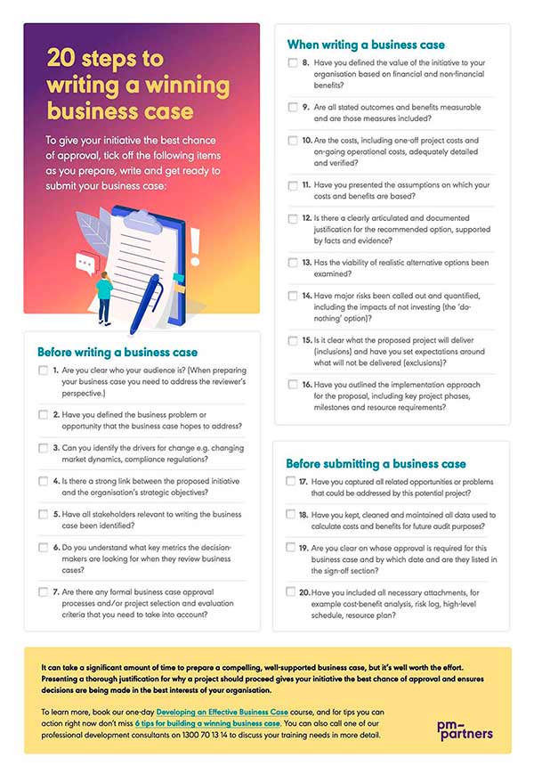 20 steps to writing a winning business case