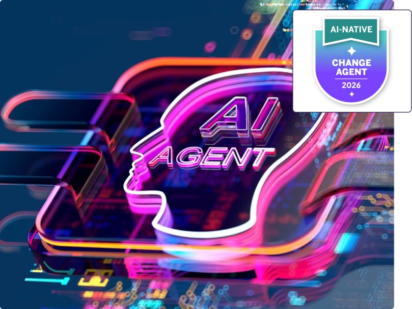 ai native change agent hero image w logo